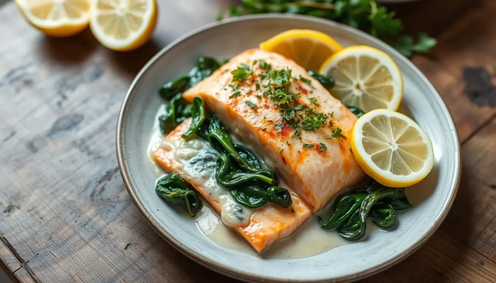 salmon spinach recipe